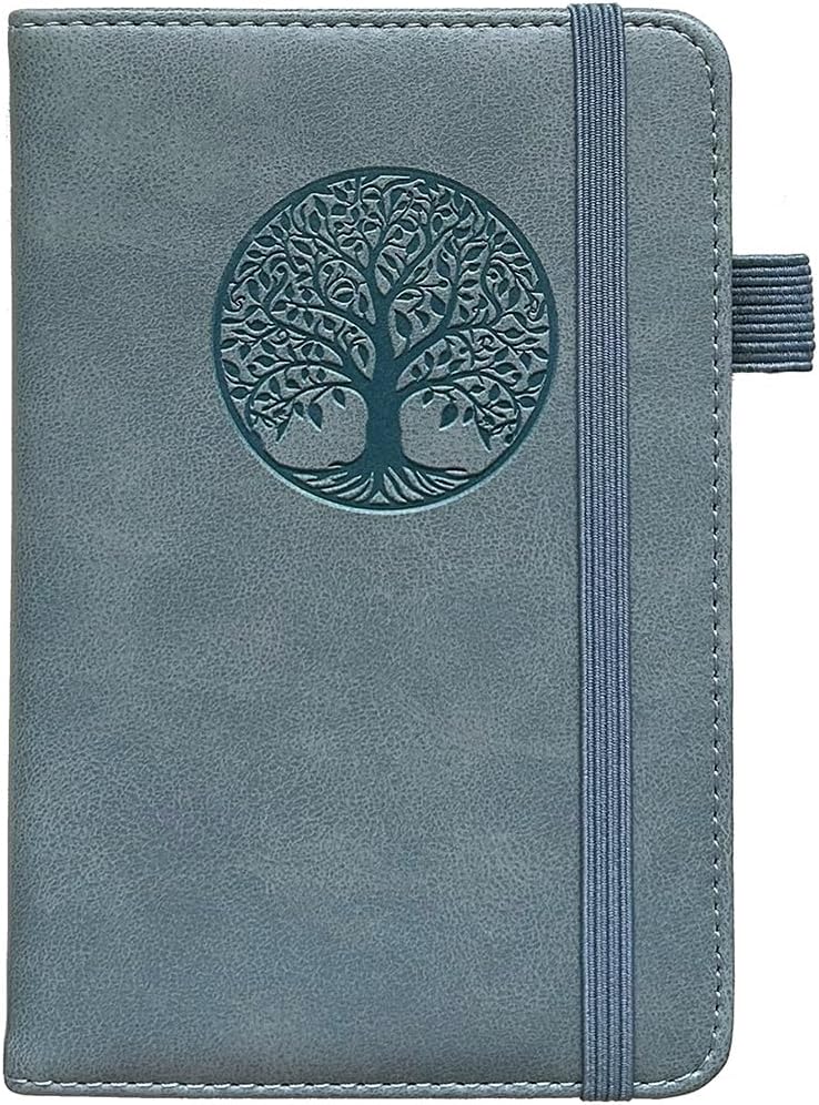 BIYUNRO Small Pocket Notebook, Leather Journal Mini (Blue) - Image 1